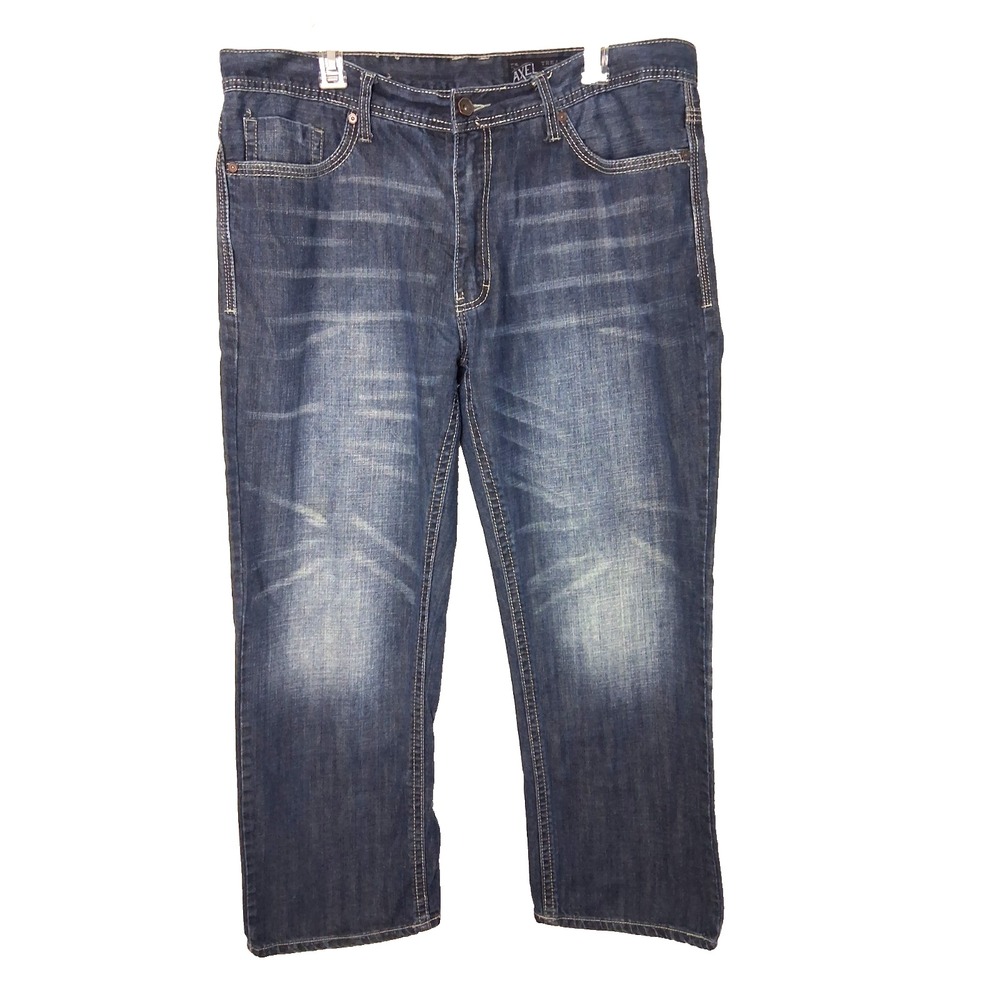 TK Axel Jeans Mens Size 38 X 30 Boot Cut‎ Whiskering 100% Cotton Western Biker